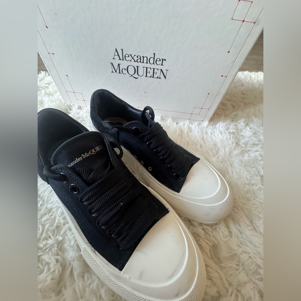 Alexander McQueen Black and White Chunky Sneakers